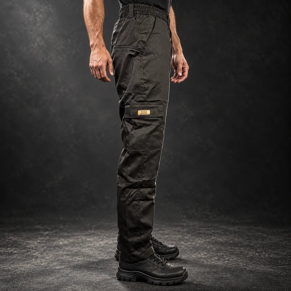 Calça tática Flex 1912 preta em Rip-Stop, vista 2