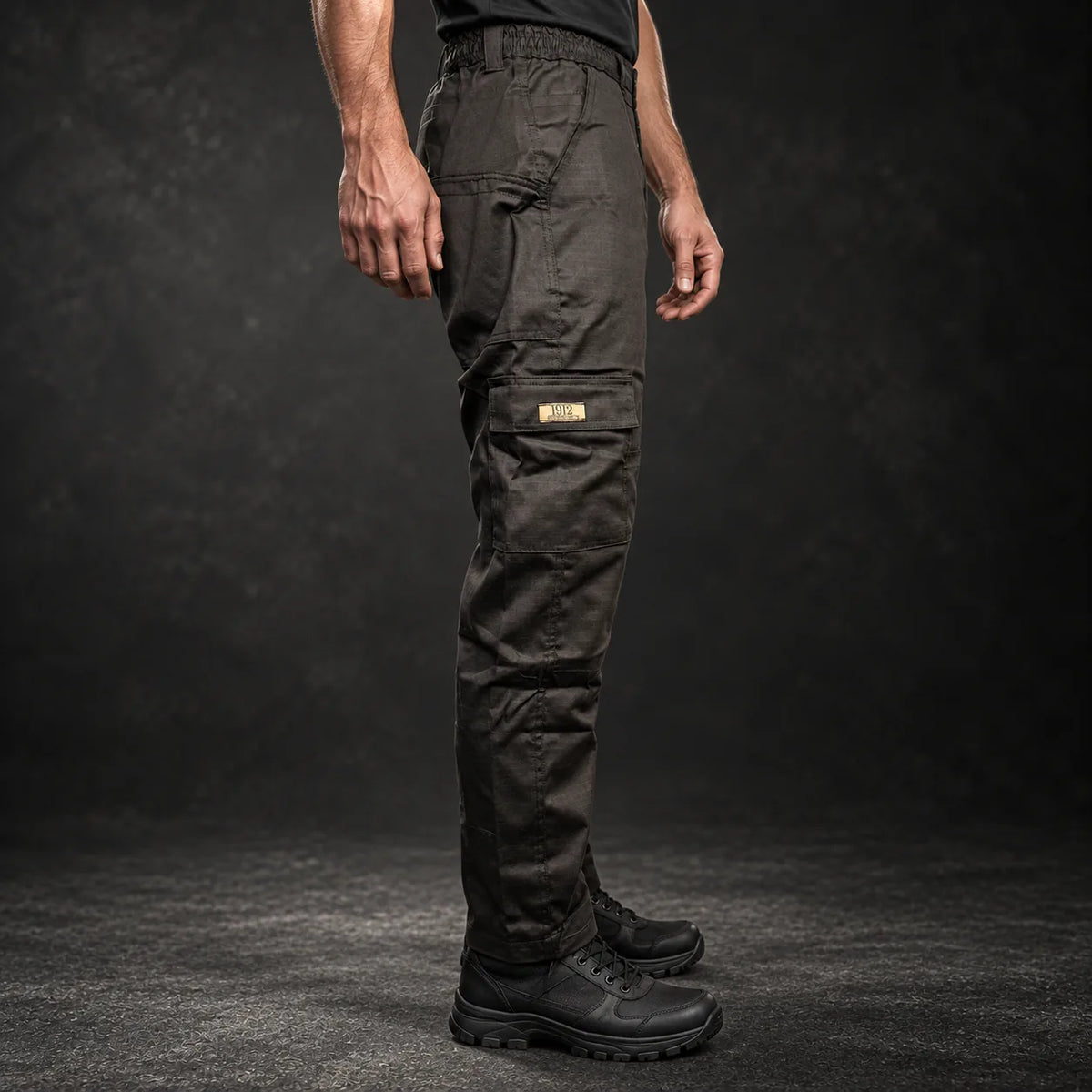 Calça tática Flex 1912 preta em Rip-Stop, vista 3