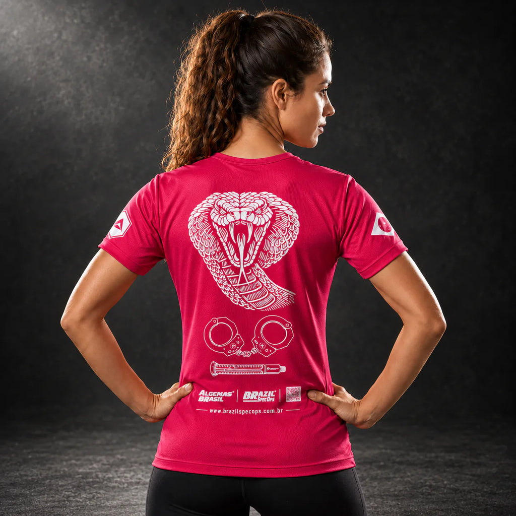 Camiseta Snake rosa Dry Fit da Brazil Spec Ops
