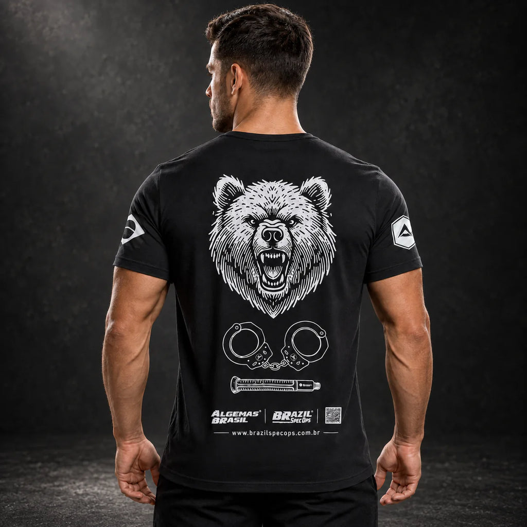 Camiseta Bear preta Dry Fit da Brazil Spec Ops