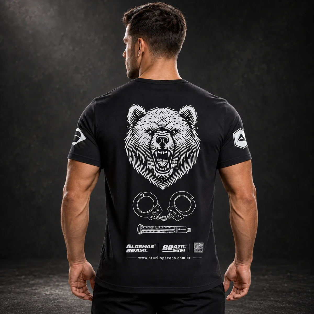 Camiseta Bear preta Dry Fit da Brazil Spec Ops