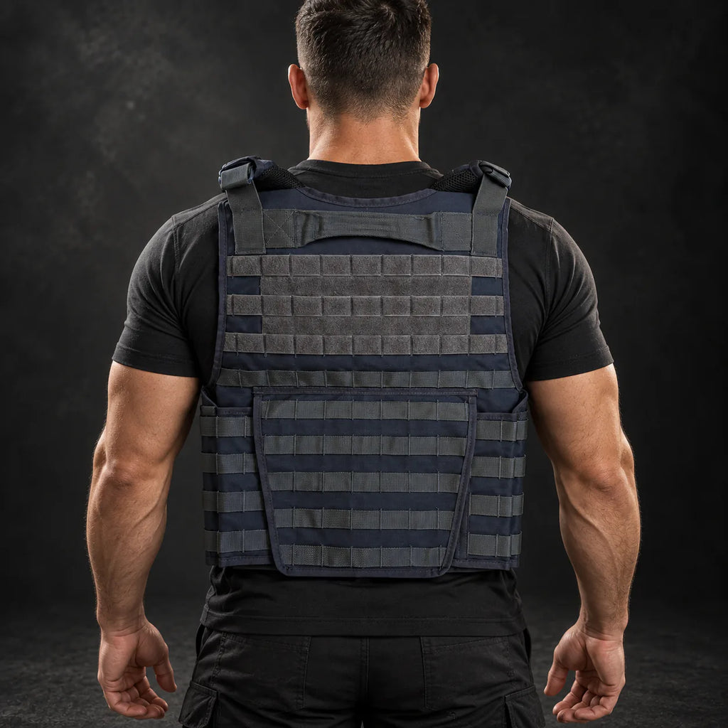 Capa de colete Viper 1912 cinza com sistema MOLLE, vista 2