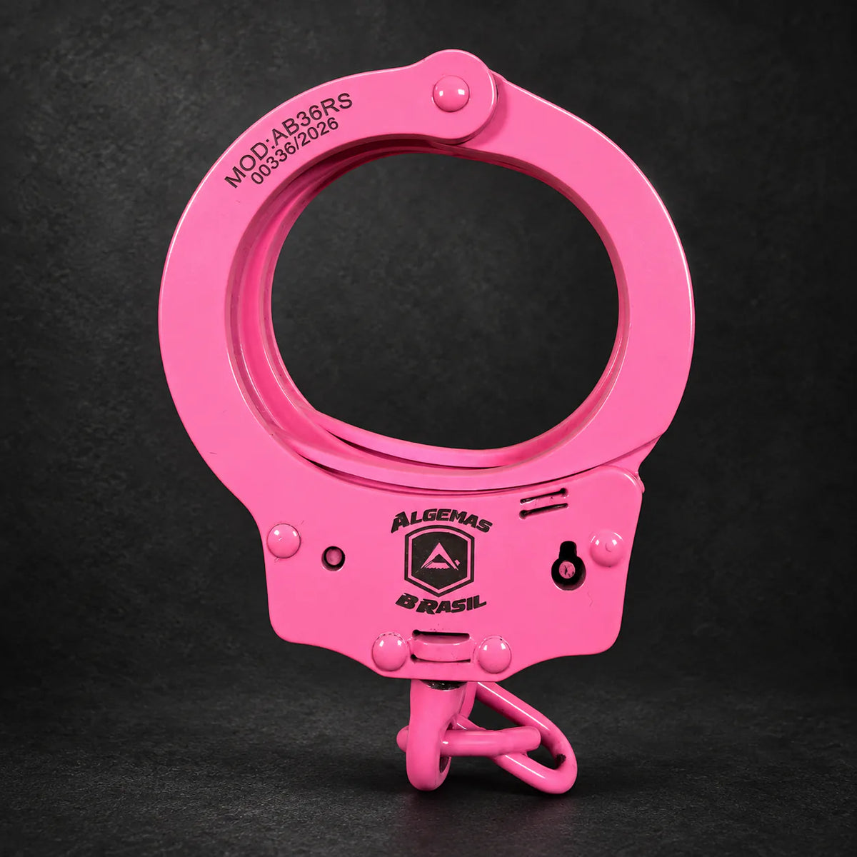 Algema Coral Rosa em aço carbono com pintura eletrostática rosa e corrente em inox 304